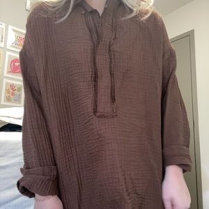 zara brown tunic
